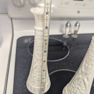 Vintage milk glass vase set of 2
